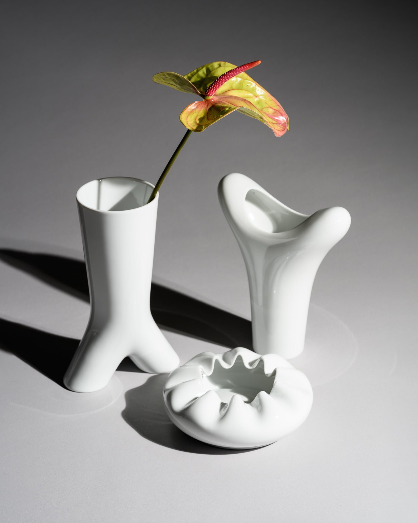 Spirit Glossy White Porcelain Trio – Platt & Young for Rosenthal, 1999