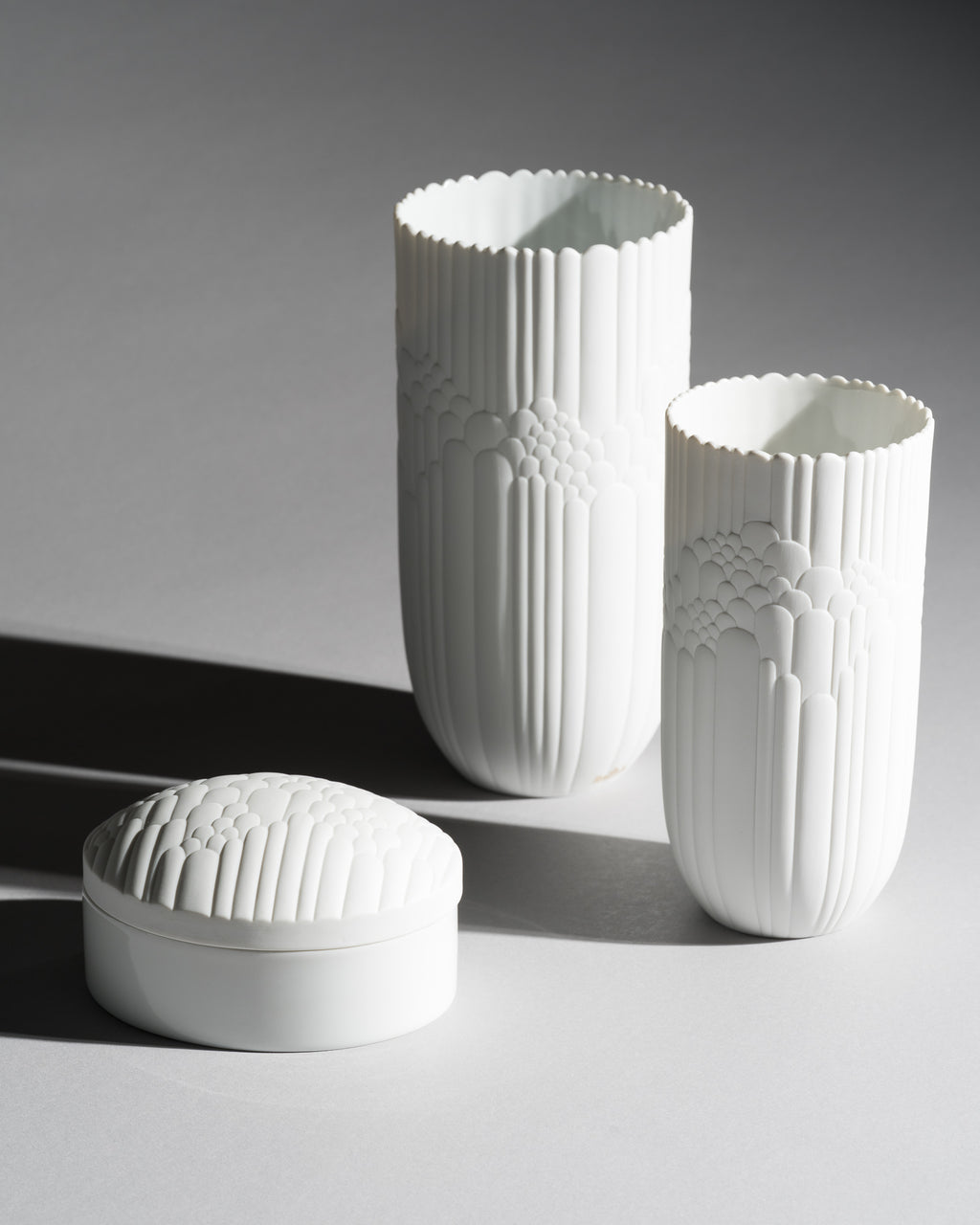 Anemone White Bisque Porcelain Trio – Rosemonde Nairac for Rosenthal, 1970s