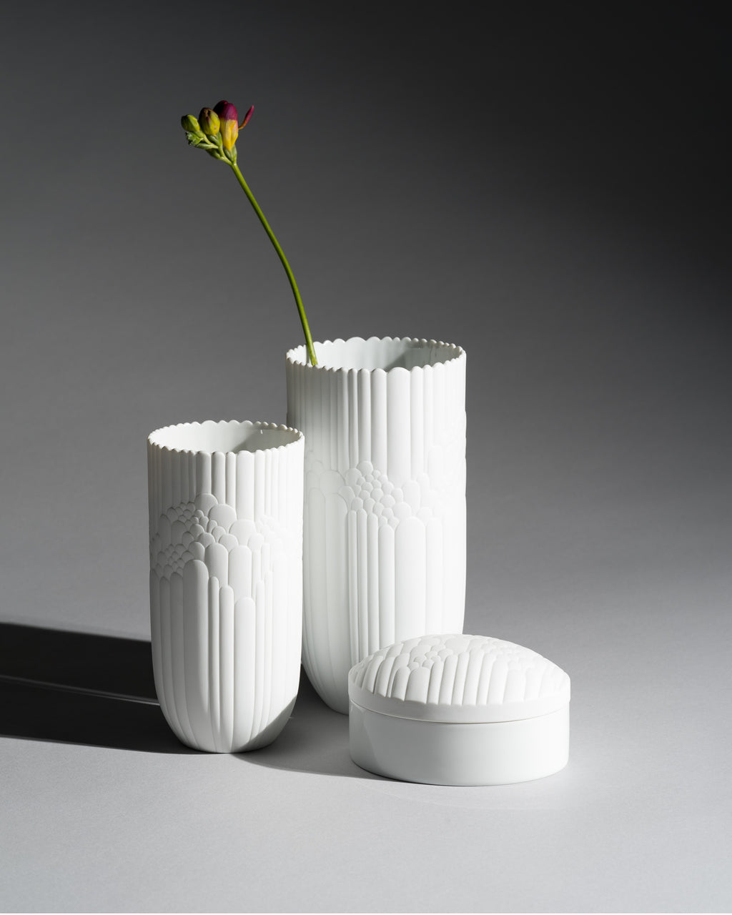 Anemone White Bisque Porcelain Trio – Rosemonde Nairac for Rosenthal, 1970s
