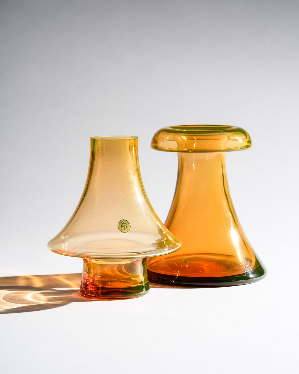 Uranium Glass Vase Duo – Cari Zalloni for WMF, 1970s
