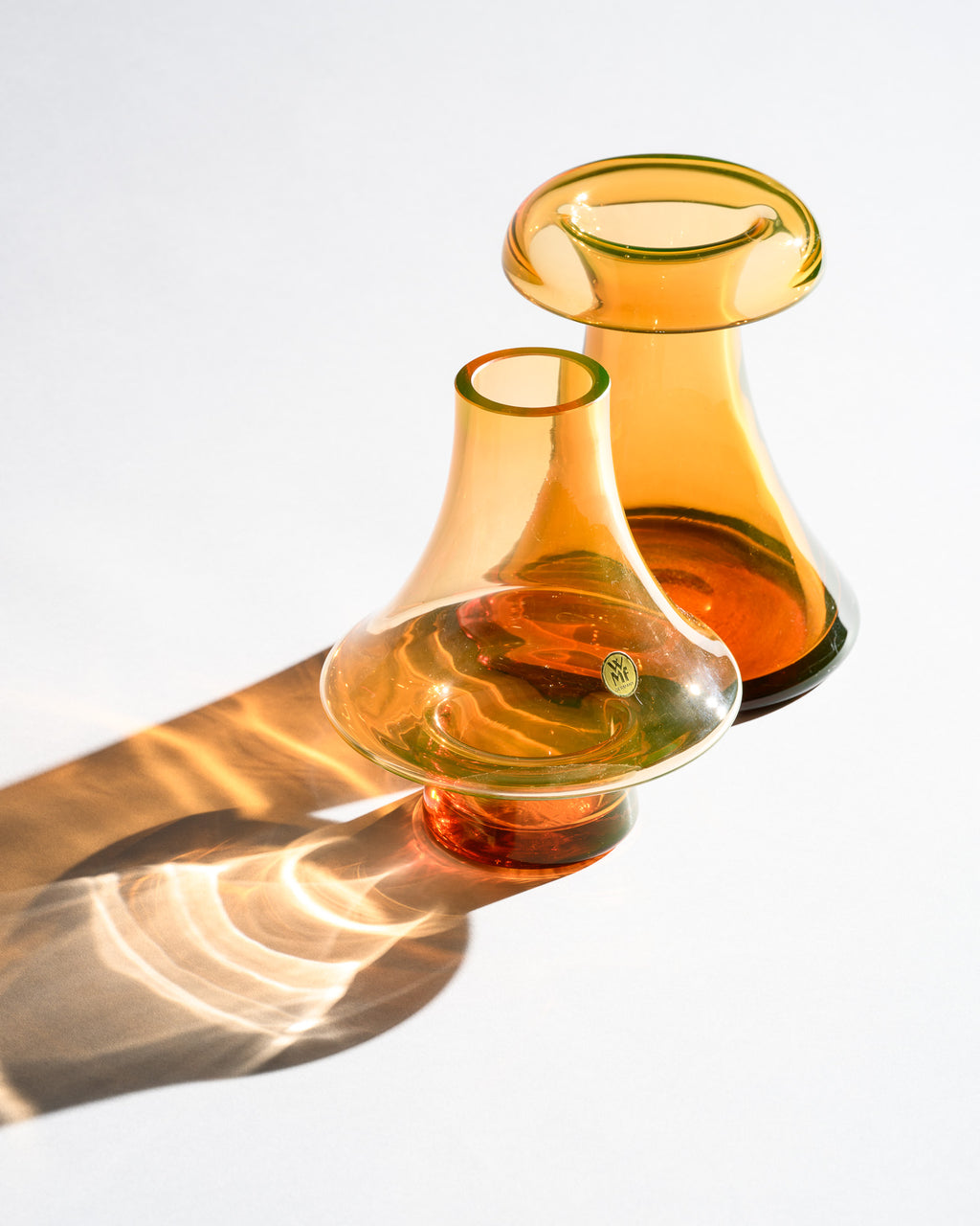 Uranium Glass Vase Duo – Cari Zalloni for WMF, 1970s