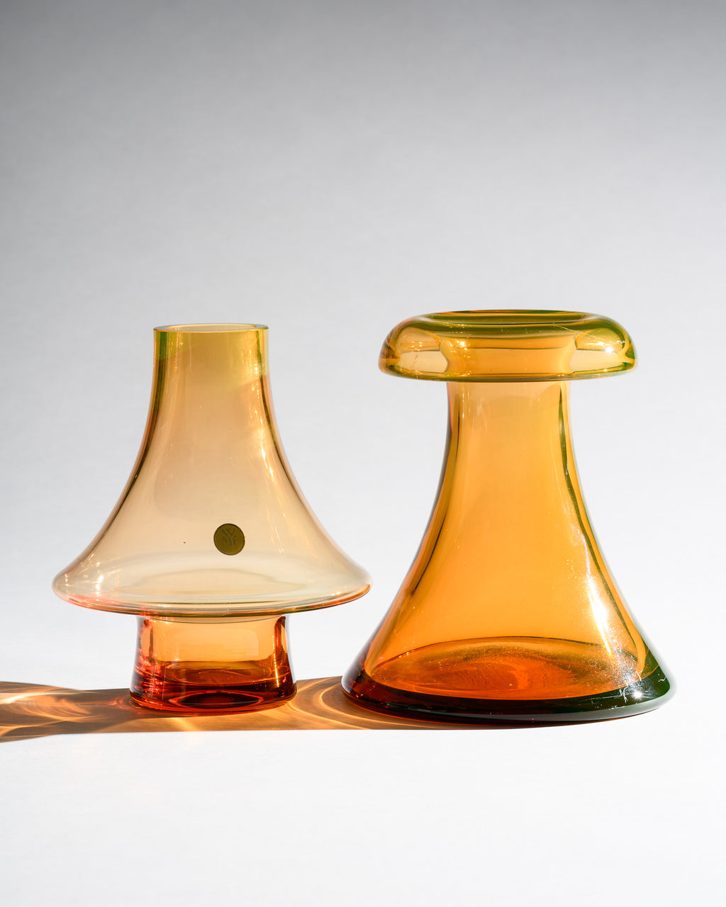 Uranium Glass Vase Duo – Cari Zalloni for WMF, 1970s