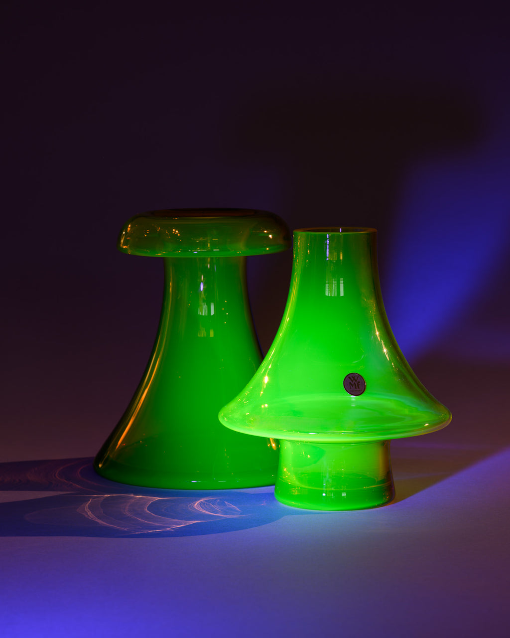 Uranium Glass Vase Duo – Cari Zalloni for WMF, 1970s