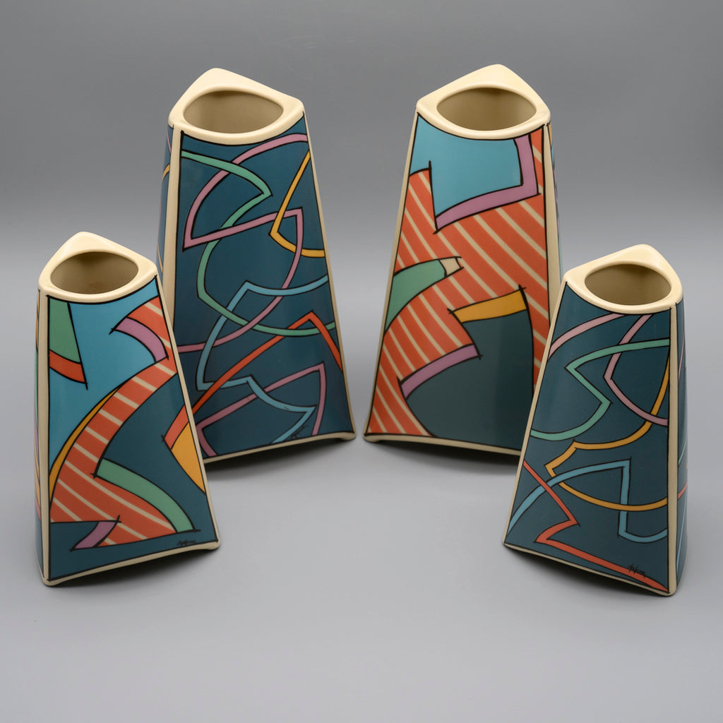 Flash Porcelain Set of Four Vases – Dorothy Hafner for Rosenthal, 1980s