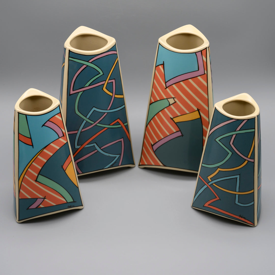 Flash Porcelain Set of Four Vases – Dorothy Hafner for Rosenthal, 1980s
