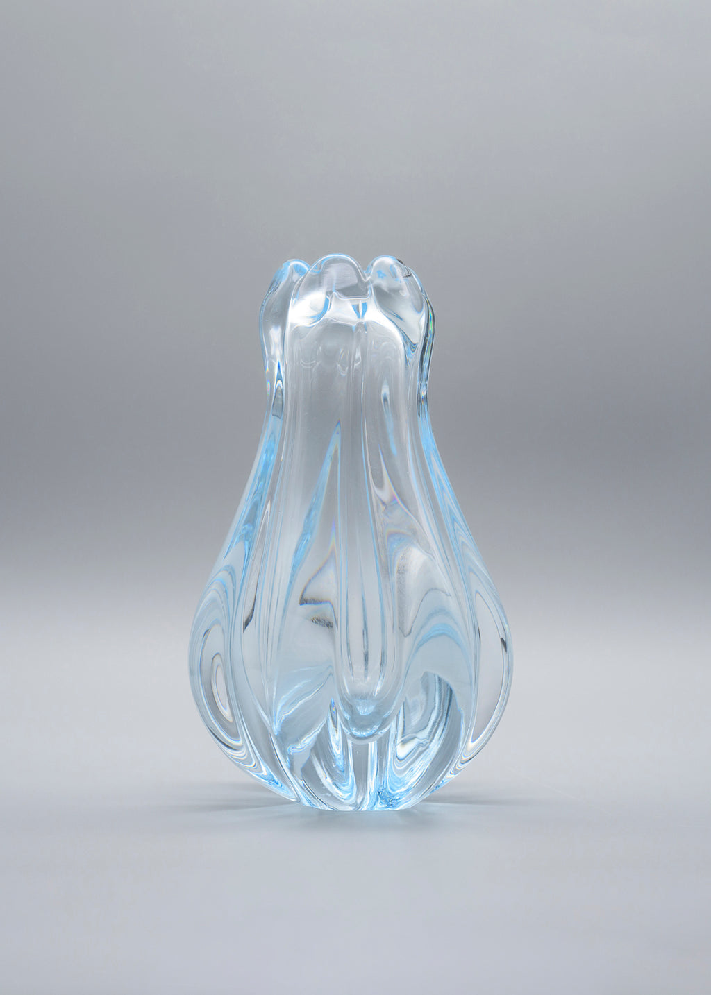 Stella Polaris Aquamarine Crystal Vase – Vicke Lindstrand for Orrefors, 1939