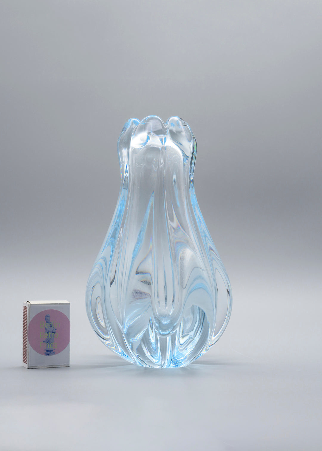 Stella Polaris Aquamarine Crystal Vase – Vicke Lindstrand for Orrefors, 1939