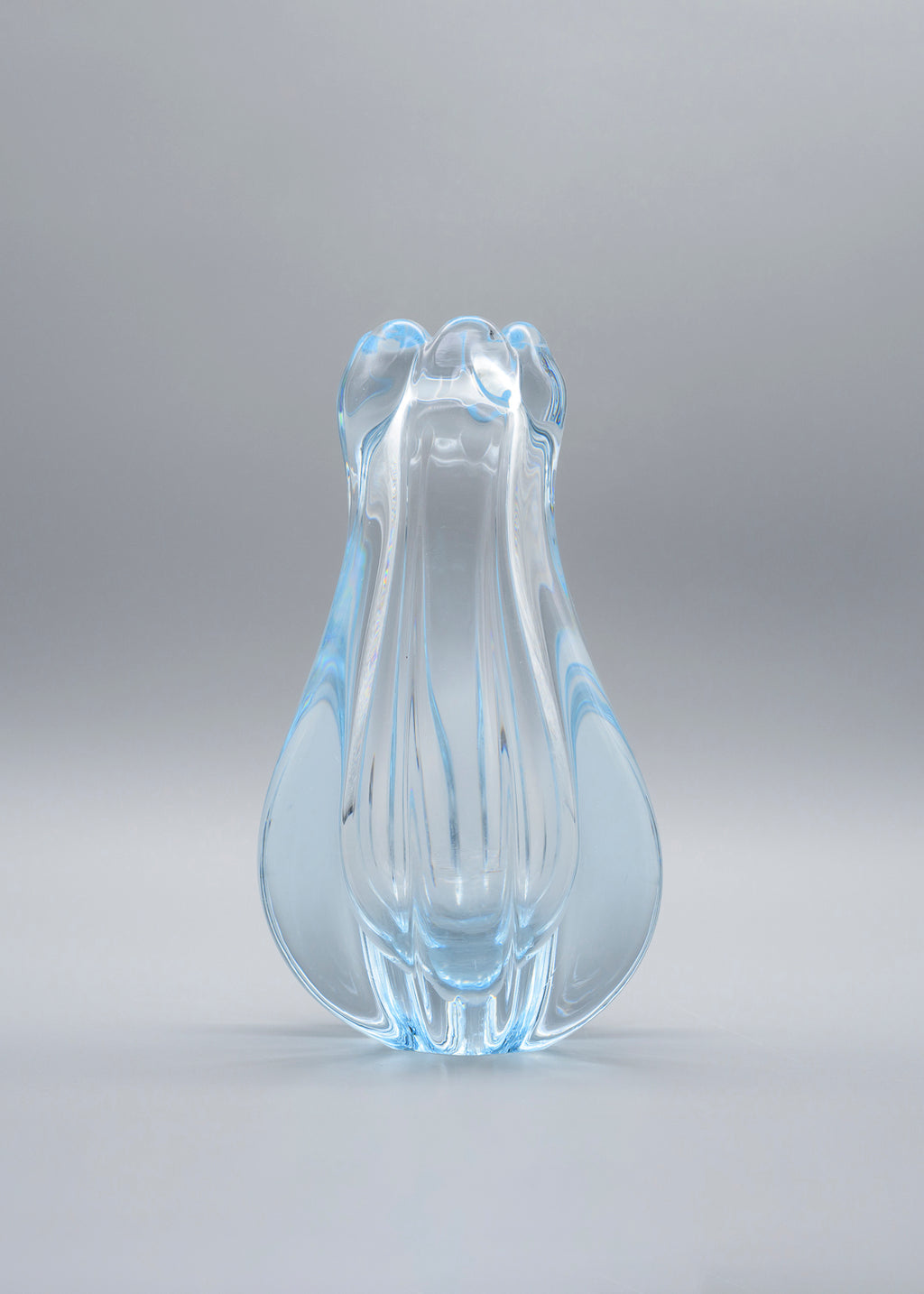 Stella Polaris Aquamarine Crystal Vase – Vicke Lindstrand for Orrefors, 1939