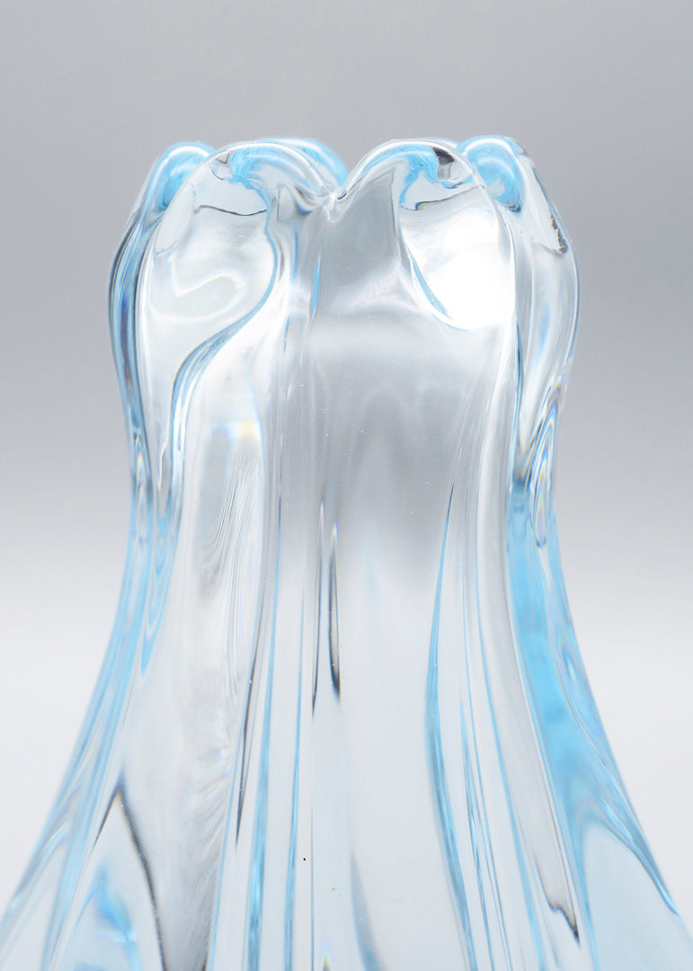 Stella Polaris Aquamarine Crystal Vase – Vicke Lindstrand for Orrefors, 1939