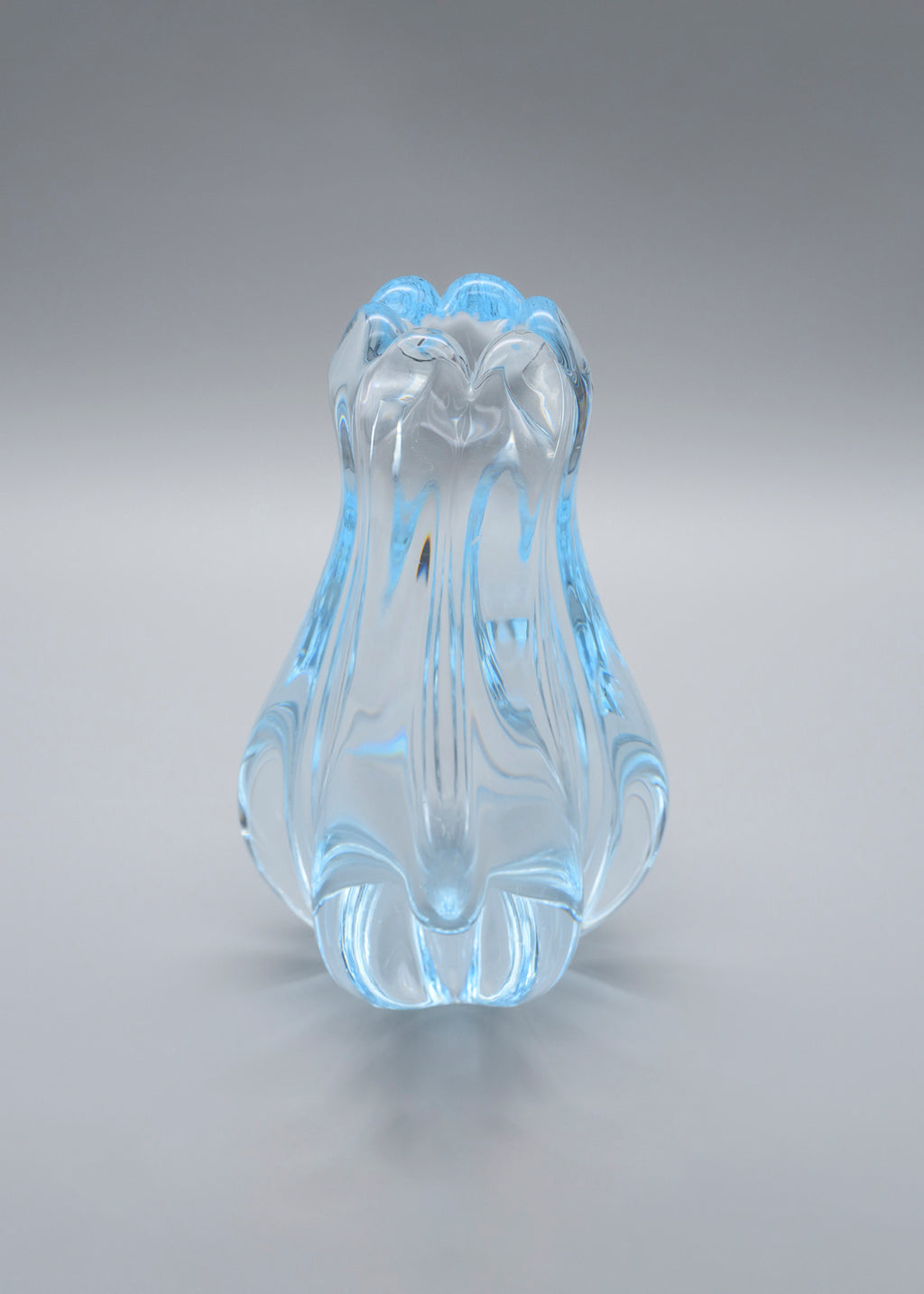 Stella Polaris Aquamarine Crystal Vase – Vicke Lindstrand for Orrefors, 1939
