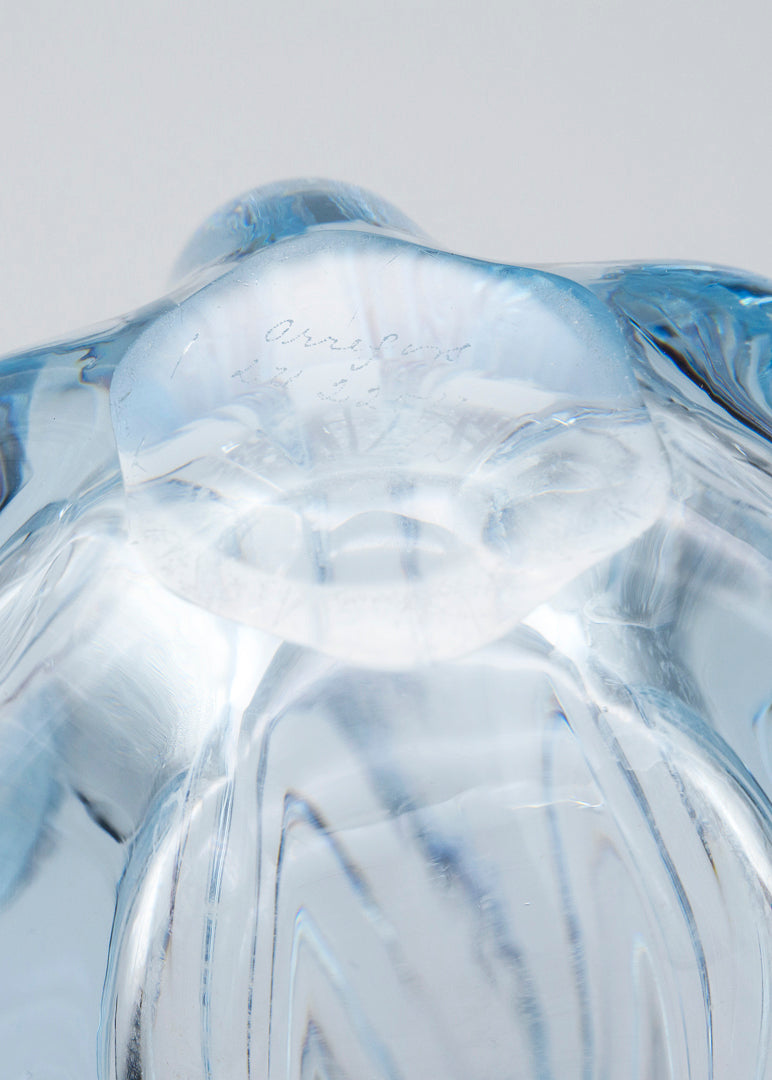 Stella Polaris Aquamarine Crystal Vase – Vicke Lindstrand for Orrefors, 1939