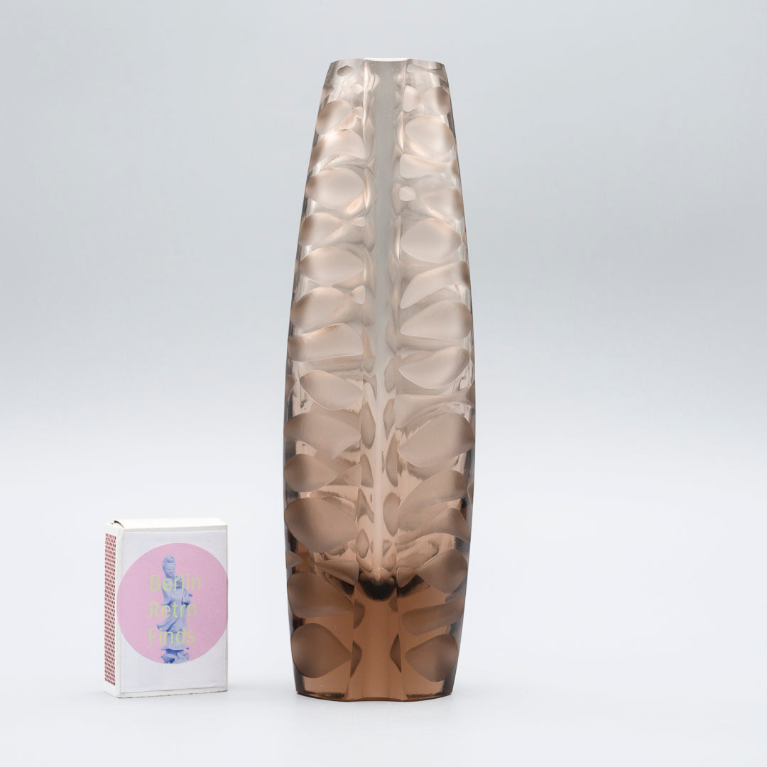 Smoky Brown Art Glass Vase Duo – Václav Horáček & Miroslav Klinger for ŽBS Sklo Union, 1960s