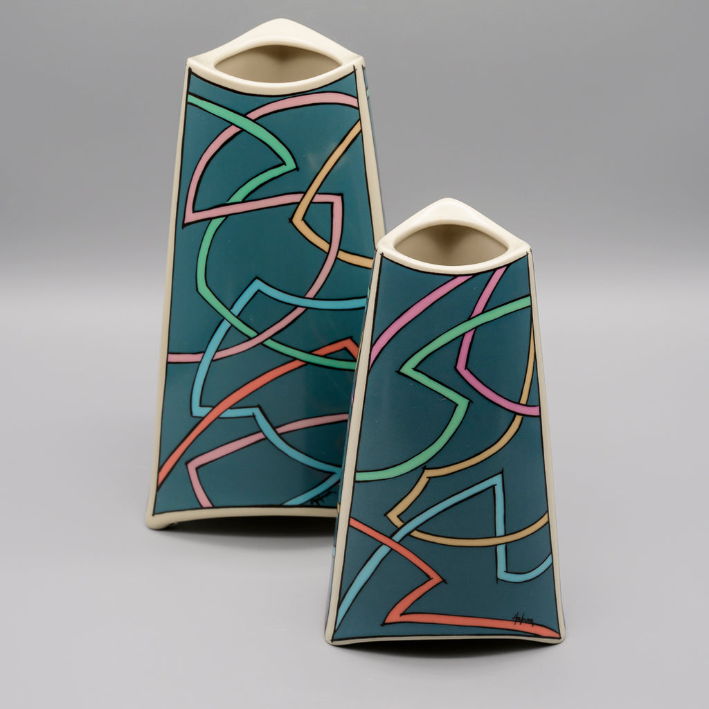 “Flash” Porcelain 4x Vase Set  – Dorothy Hafner for Rosenthal, 1980s