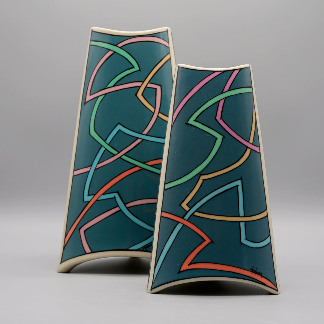 “Flash” Porcelain 4x Vase Set  – Dorothy Hafner for Rosenthal, 1980s