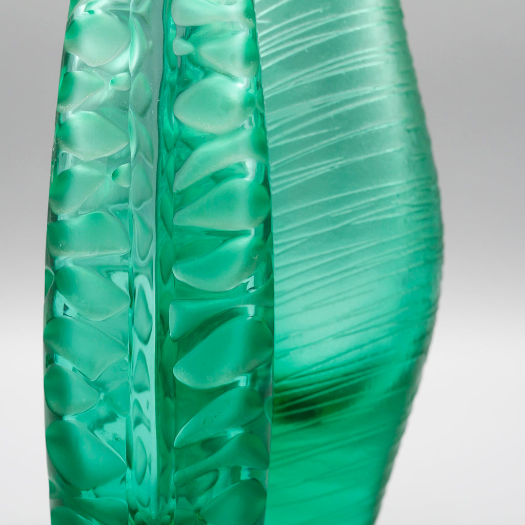Green Glass Vase Duo – Václav Horáček & Miroslav Klinger for ŽBS Sklo Union/Josefodol, Czechoslovakia, 1960s