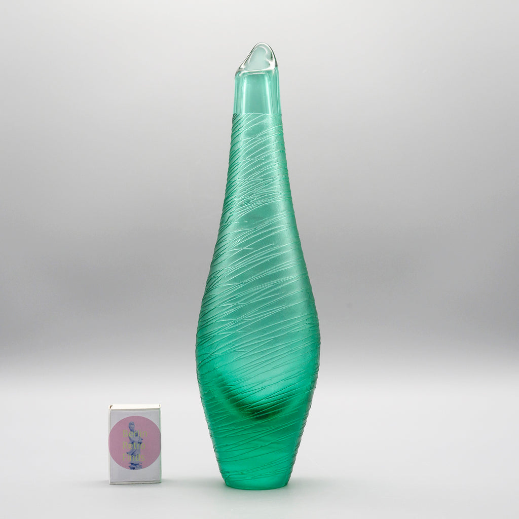 Green Glass Vase Duo – Václav Horáček & Miroslav Klinger for ŽBS Sklo Union/Josefodol, Czechoslovakia, 1960s