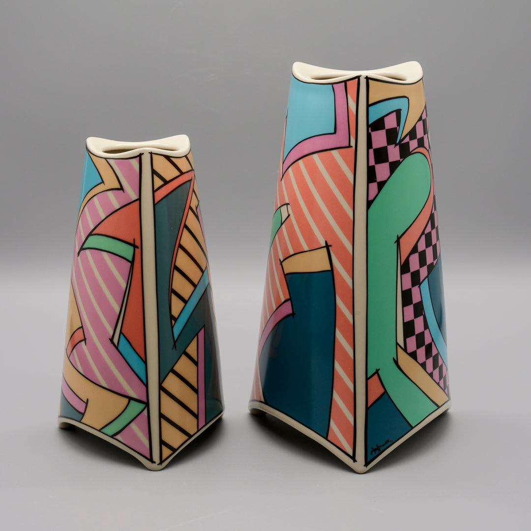 “Flash” Porcelain 4x Vase Set  – Dorothy Hafner for Rosenthal, 1980s