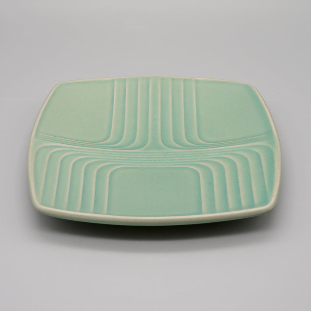 Turquoise Relief Ceramic Plate – Karl Scheid for Rosenthal, 1970s