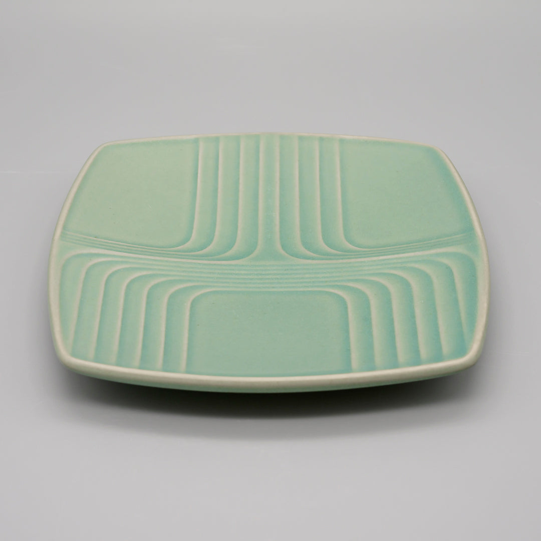 Turquoise Relief Ceramic Plate – Karl Scheid for Rosenthal, 1970s