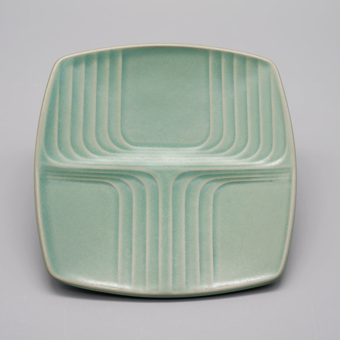 Turquoise Relief Ceramic Plate – Karl Scheid for Rosenthal, 1970s