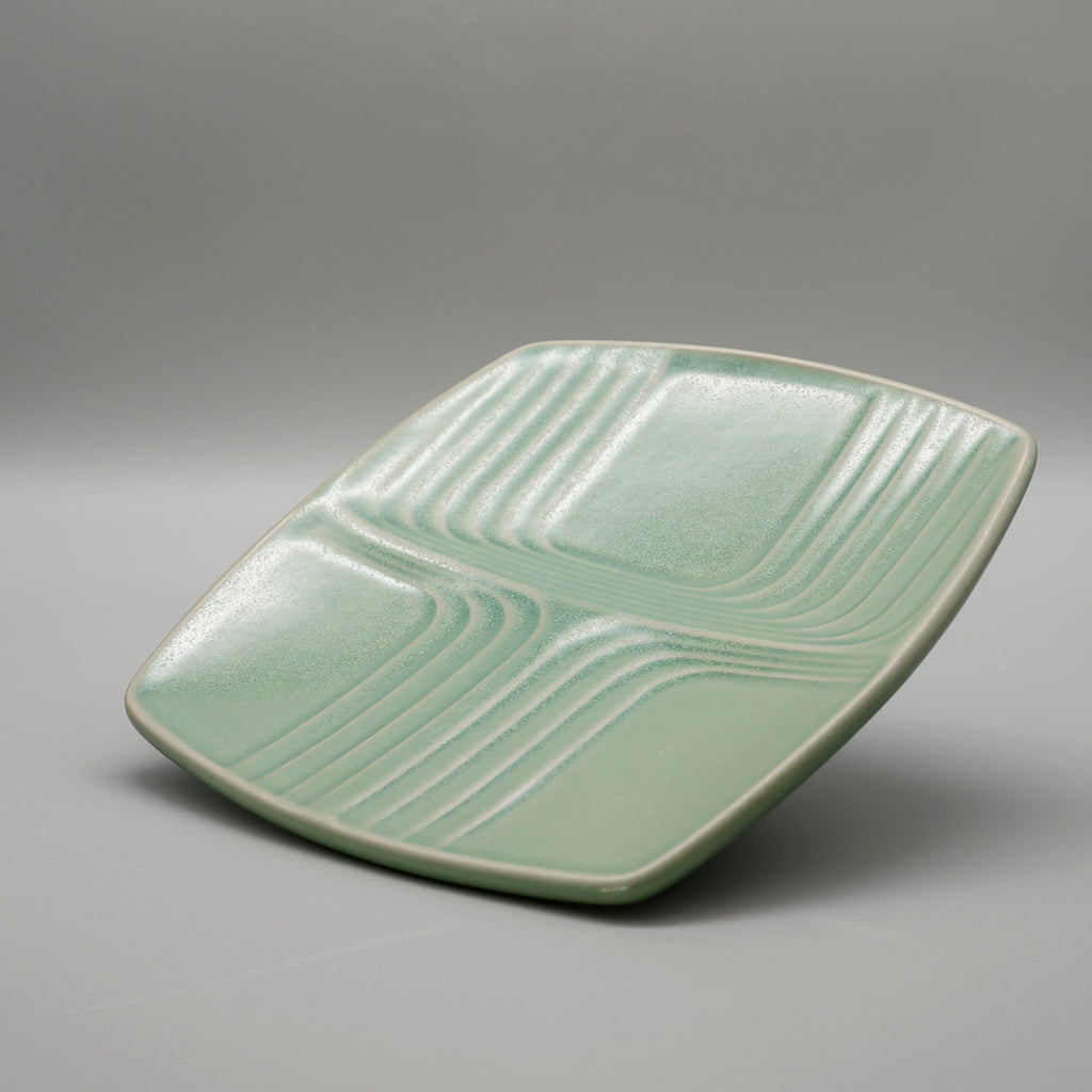Turquoise Relief Ceramic Plate – Karl Scheid for Rosenthal, 1970s
