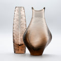Smoky Brown Art Glass Vase Duo – Václav Horáček & Miroslav Klinger for ŽBS Sklo Union, 1960s