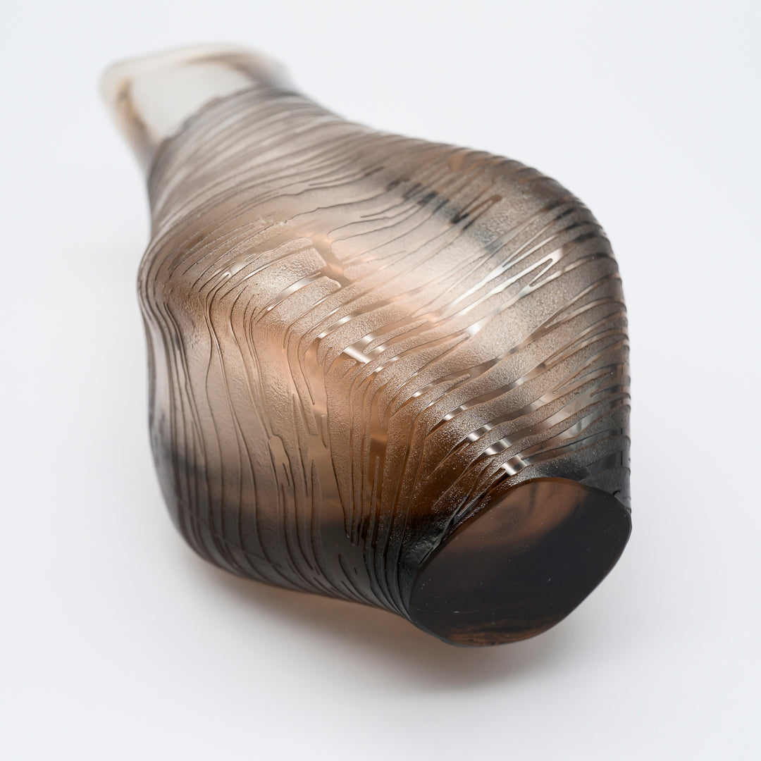 Smoky Brown Art Glass Vase Duo – Václav Horáček & Miroslav Klinger for ŽBS Sklo Union, 1960s