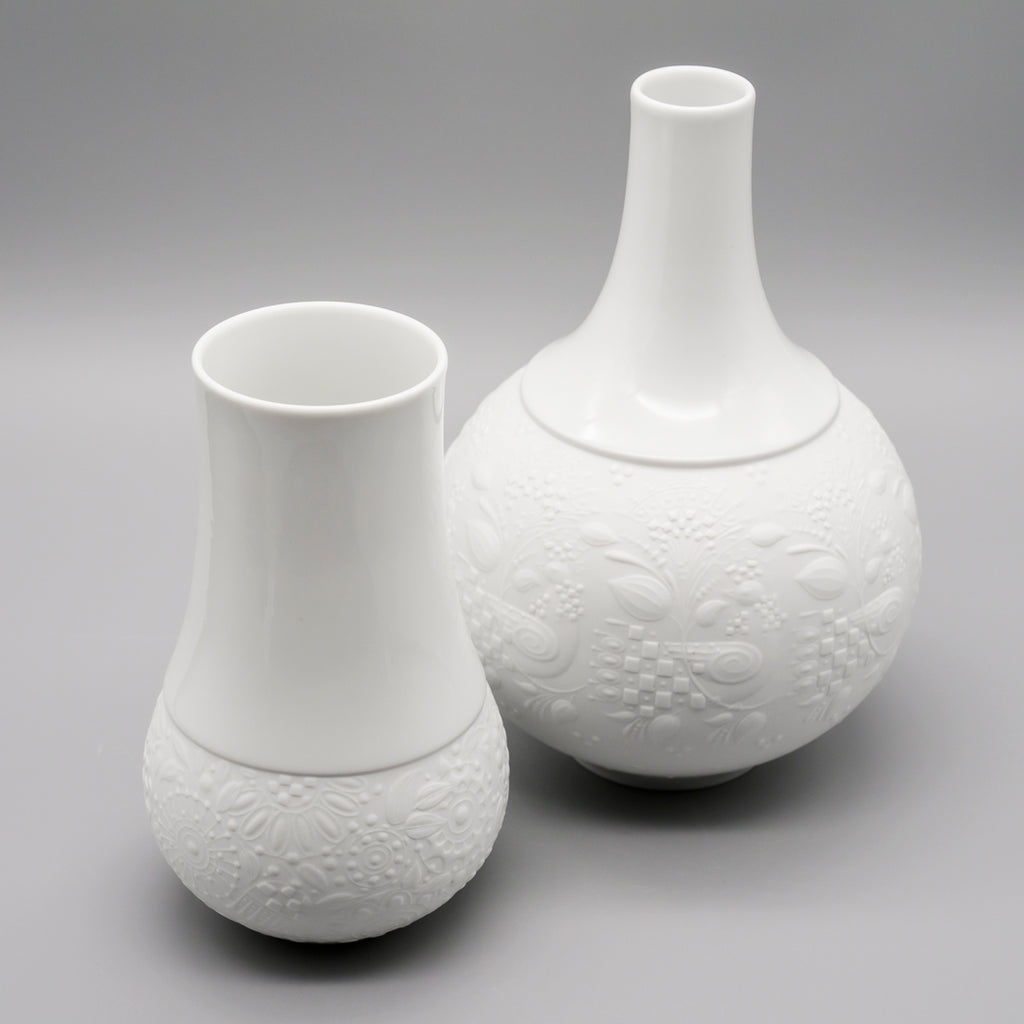 Relief Porcelain Vase Duo – Bjørn Wiinblad for Rosenthal, 1967-68