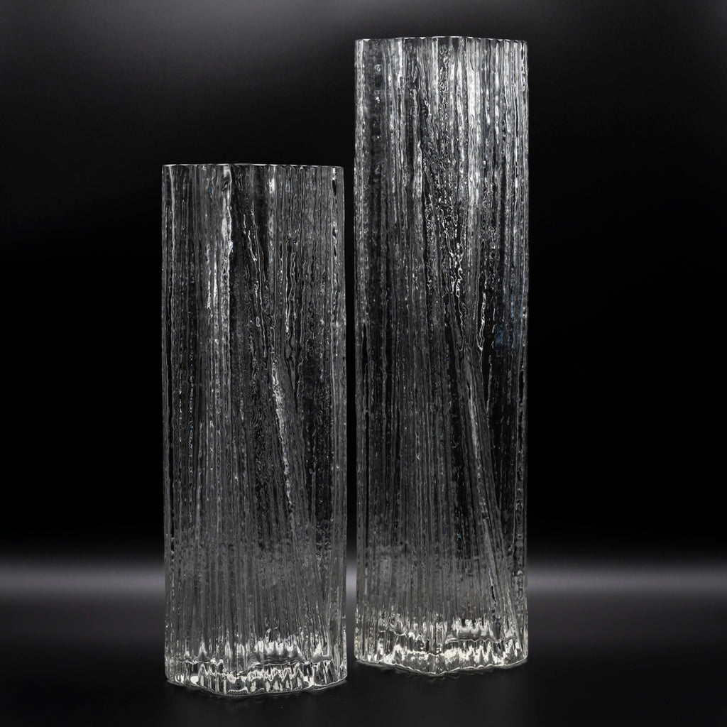 Rosenthal Glasstruktur Glass Vase Duo – Martin Freyer for Rosenthal, 1970s