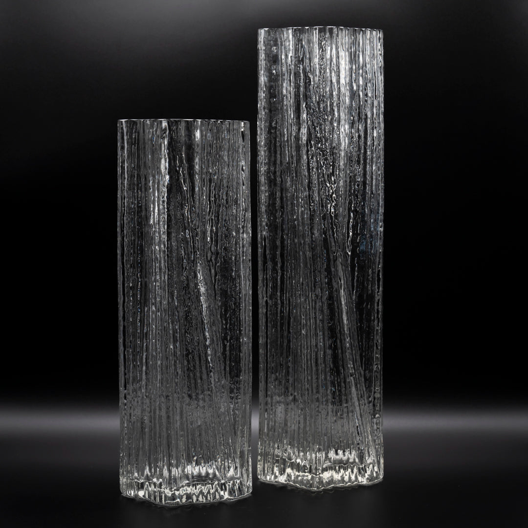 Rosenthal Glasstruktur Glass Vase Duo – Martin Freyer for Rosenthal, 1970s