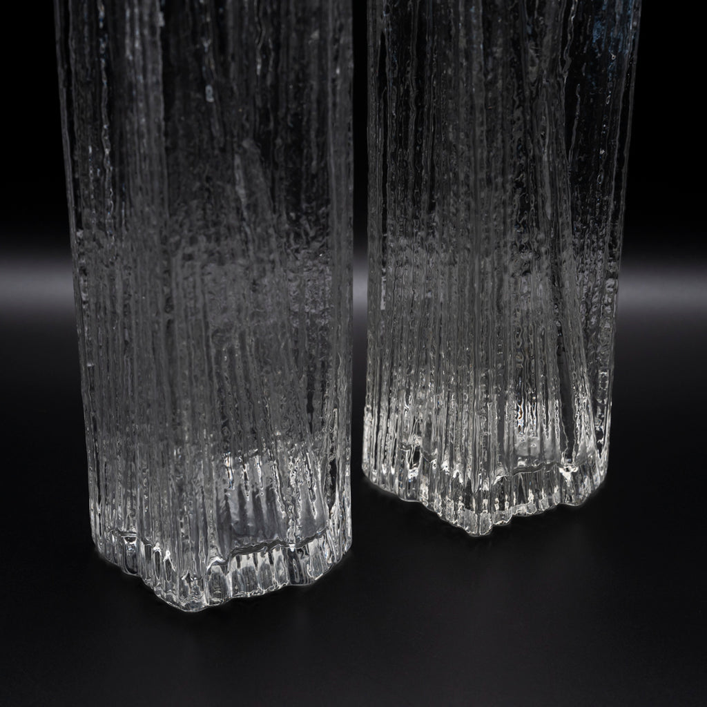 Rosenthal Glasstruktur Glass Vase Duo – Martin Freyer for Rosenthal, 1970s