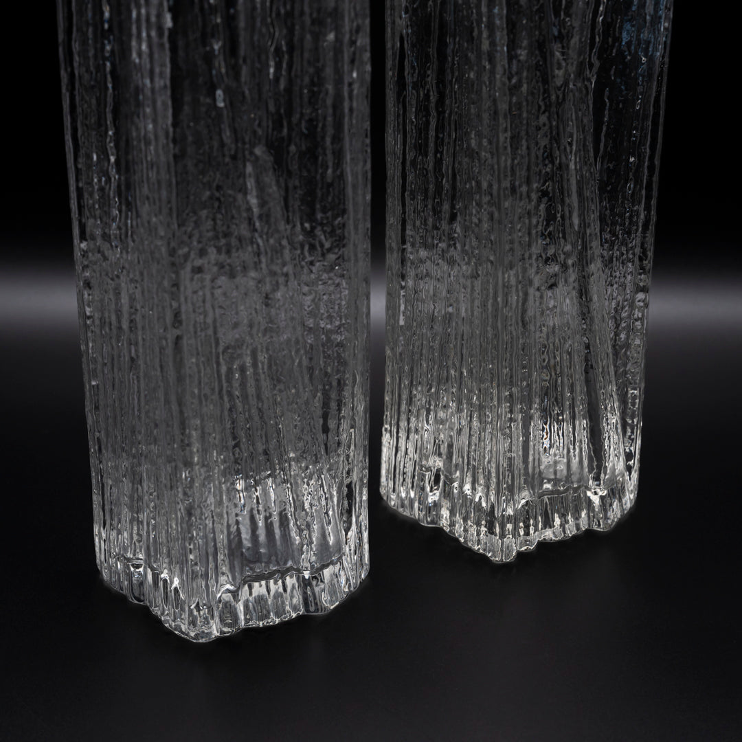 Rosenthal Glasstruktur Glass Vase Duo – Martin Freyer for Rosenthal, 1970s