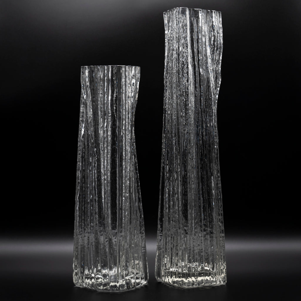 Rosenthal Glasstruktur Glass Vase Duo – Martin Freyer for Rosenthal, 1970s