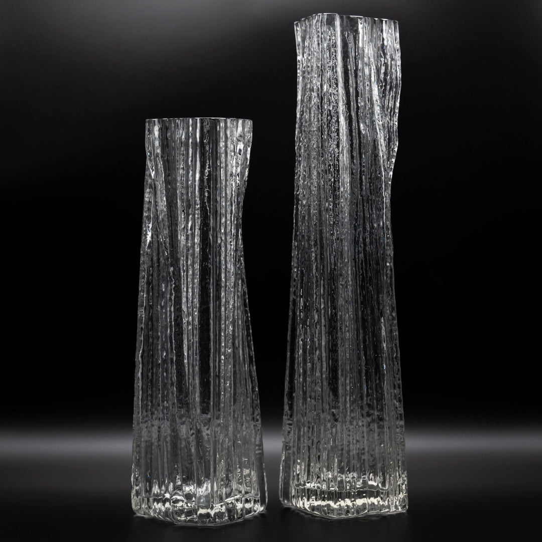 Rosenthal Glasstruktur Glass Vase Duo – Martin Freyer for Rosenthal, 1970s