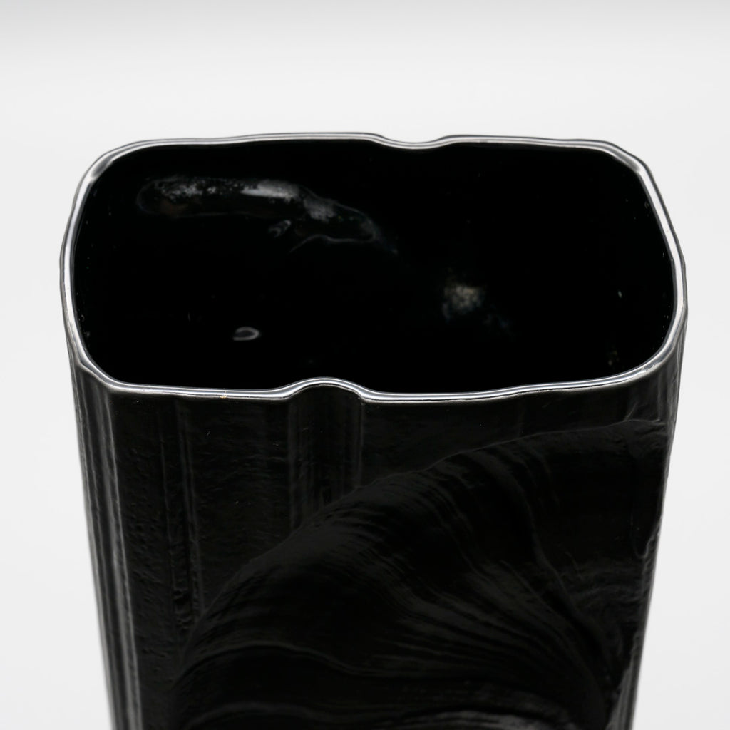 Amoniten Black Bisque Porcelain Vase Duo – Martin Freyer for Rosenthal, 1970s