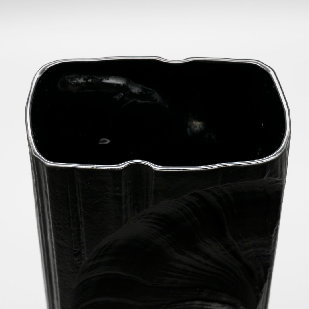 Amoniten Black Bisque Porcelain Vase Duo – Martin Freyer for Rosenthal, 1970s