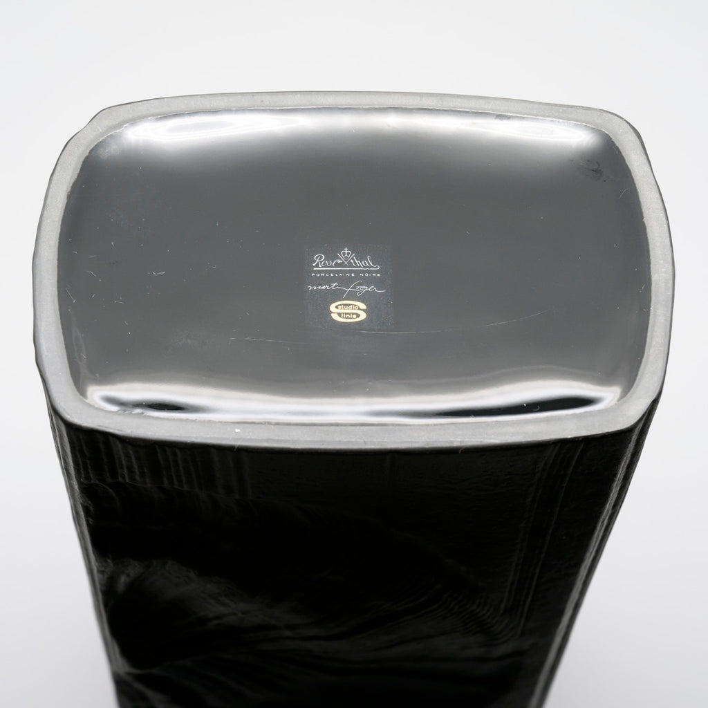Amoniten Black Bisque Porcelain Vase Duo – Martin Freyer for Rosenthal, 1970s