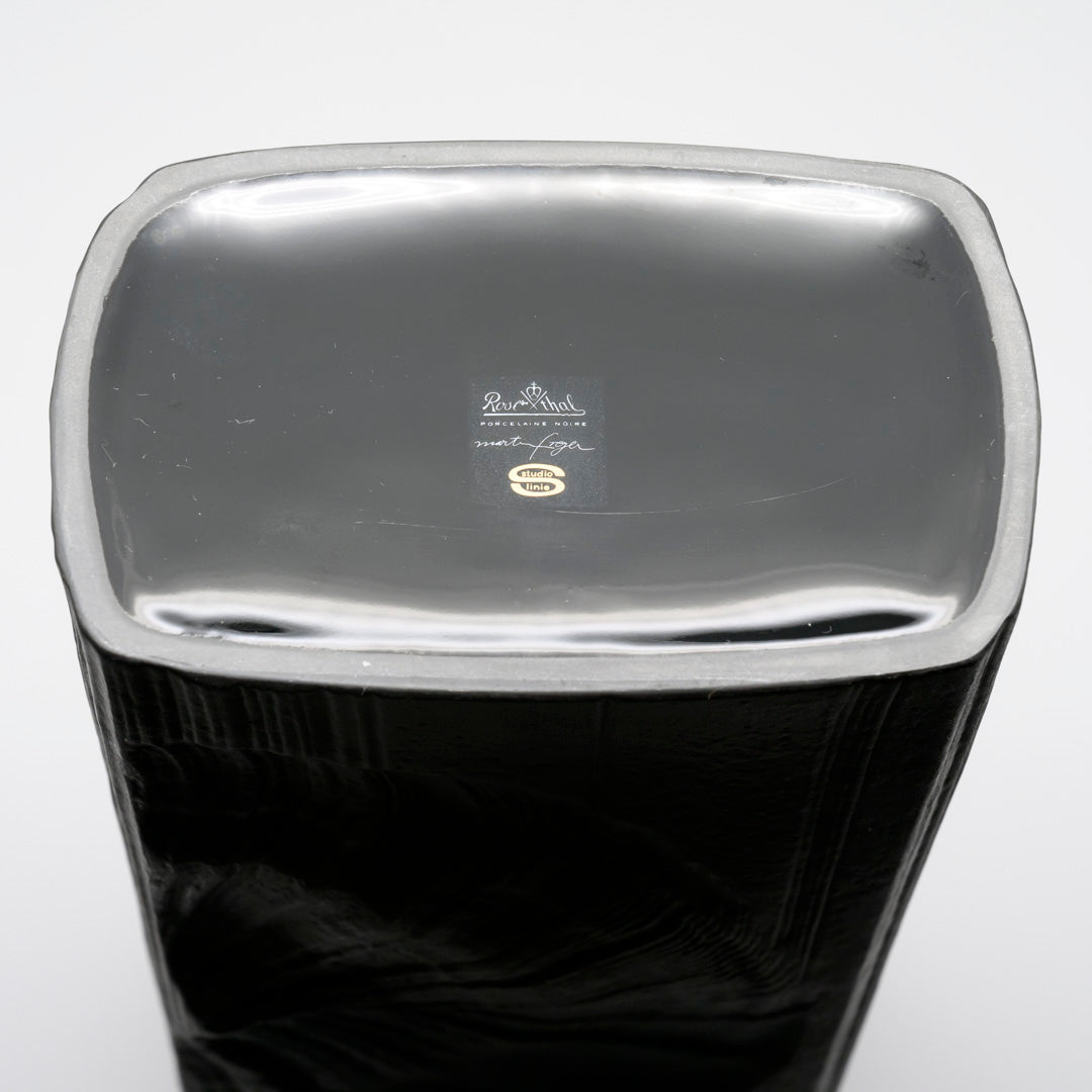 Amoniten Black Bisque Porcelain Vase Duo – Martin Freyer for Rosenthal, 1970s