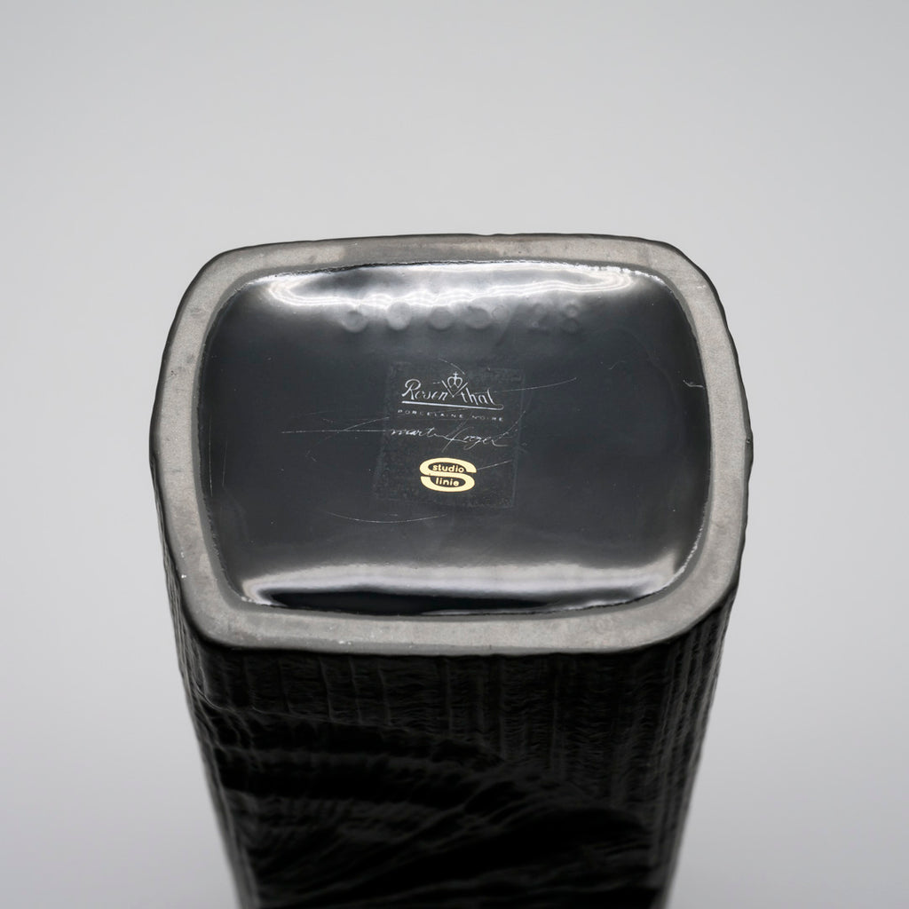 Amoniten Black Bisque Porcelain Vase Duo – Martin Freyer for Rosenthal, 1970s