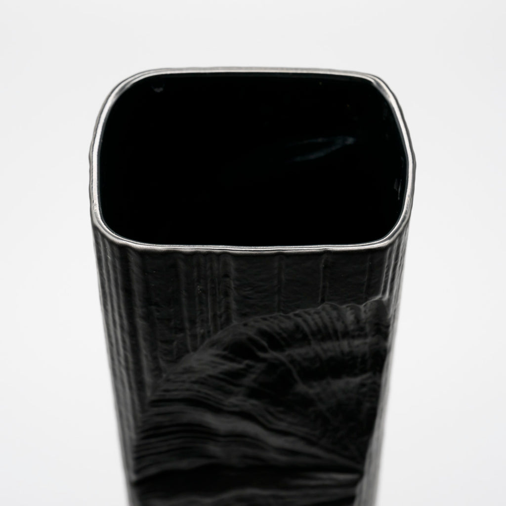 Amoniten Black Bisque Porcelain Vase Duo – Martin Freyer for Rosenthal, 1970s