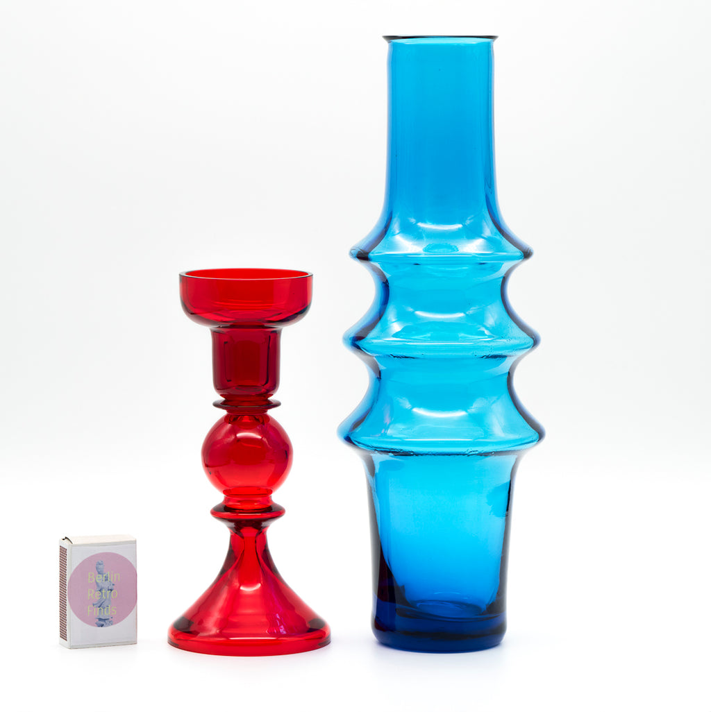 Glass Vase & Candleholder Trio – WMF & Mid-Century Art Glass, 1960s–1970s