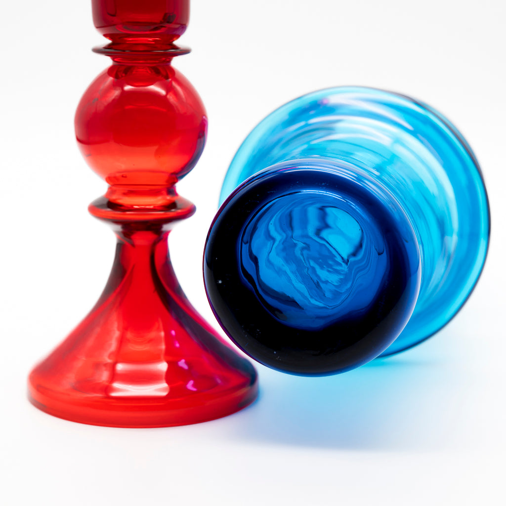 Glass Vase & Candleholder Trio – WMF & Mid-Century Art Glass, 1960s–1970s