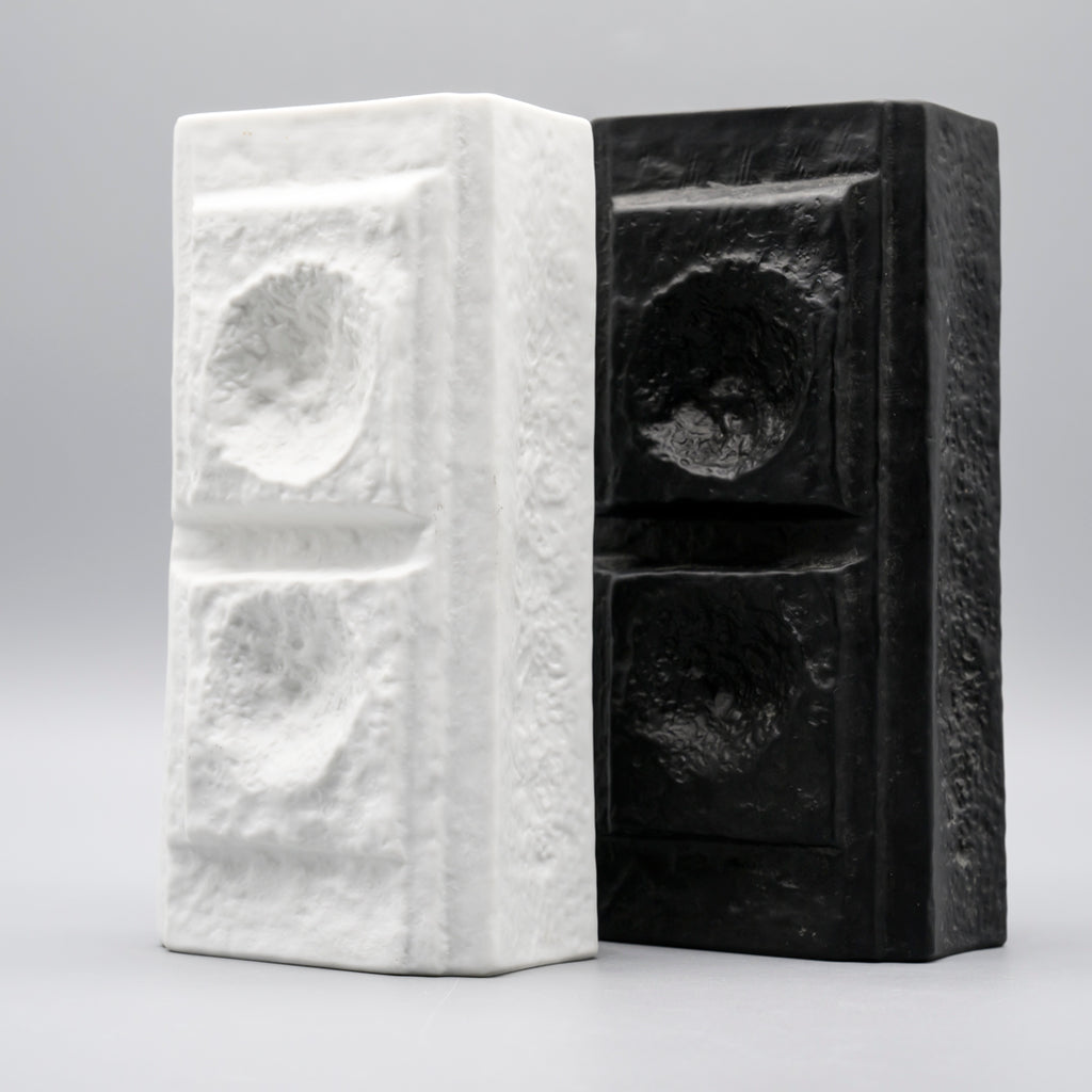 Op Art Relief Bisque Porcelain Duo - Martin Freyer for Rosenthal, 1970s