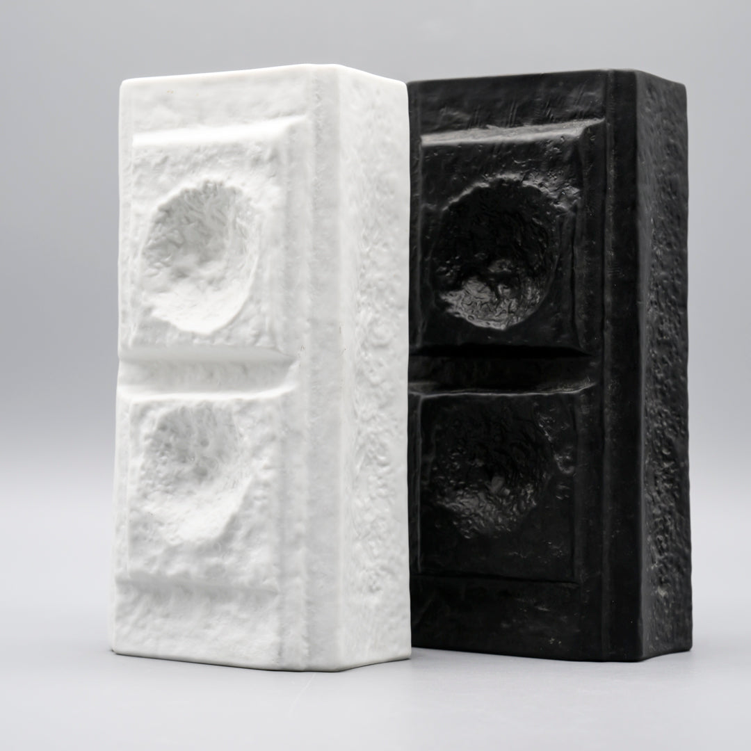 Op Art Relief Bisque Porcelain Duo - Martin Freyer for Rosenthal, 1970s