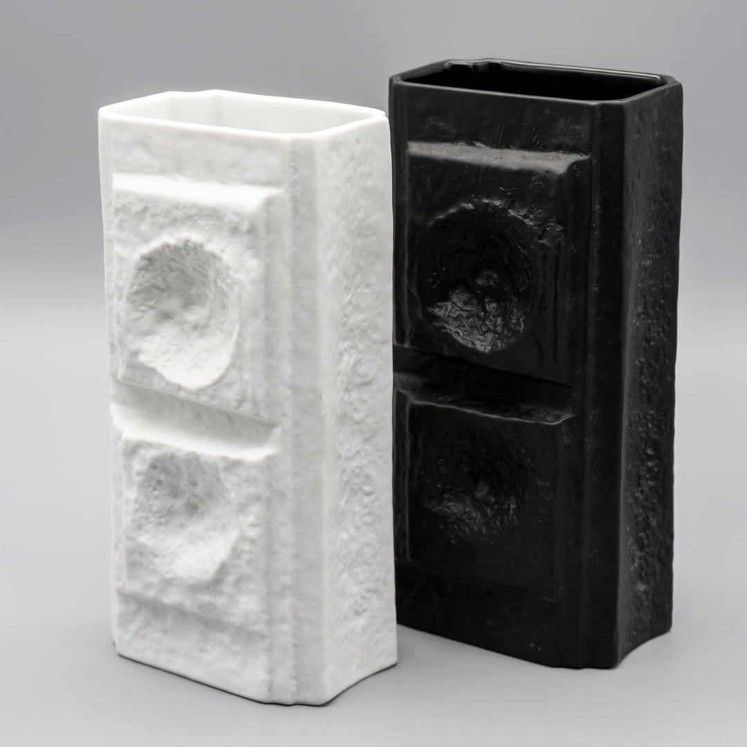 Op Art Relief Bisque Porcelain Duo - Martin Freyer for Rosenthal, 1970s