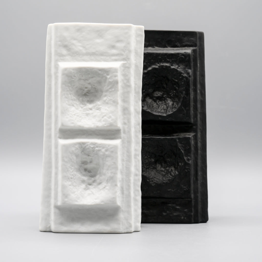 Op Art Relief Bisque Porcelain Duo - Martin Freyer for Rosenthal, 1970s