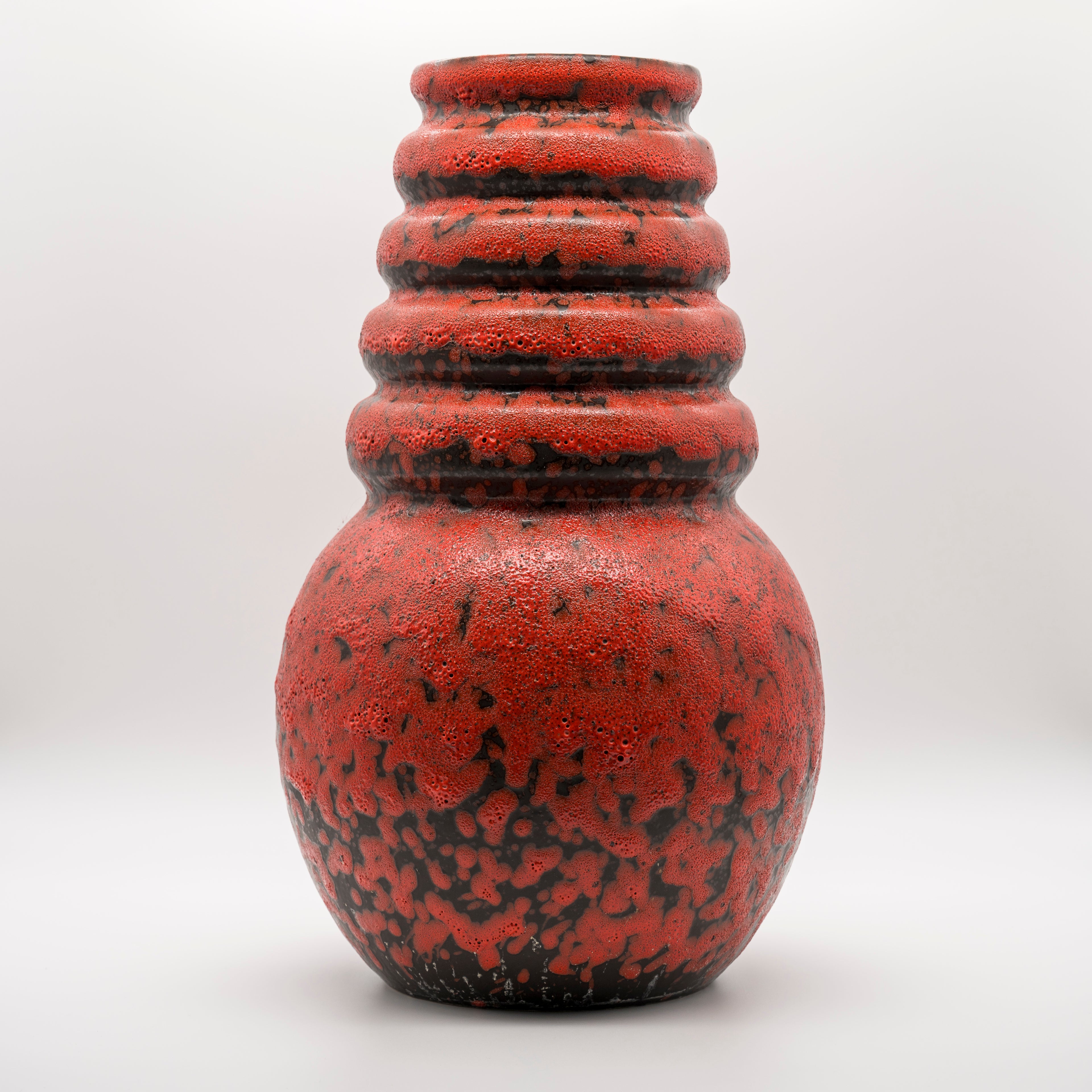 Wien Blue Fat Lava Ceramic Floor Vase - Scheurich, 1970s