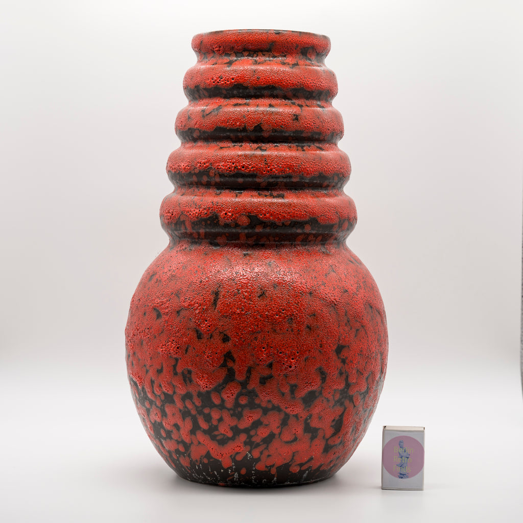Wien Blue Fat Lava Ceramic Floor Vase - Scheurich, 1970s