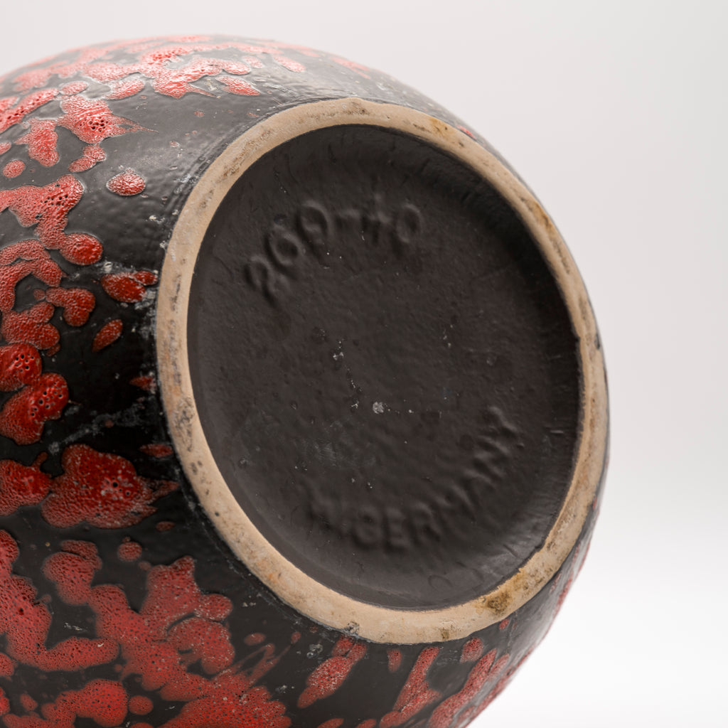 Wien Blue Fat Lava Ceramic Floor Vase - Scheurich, 1970s