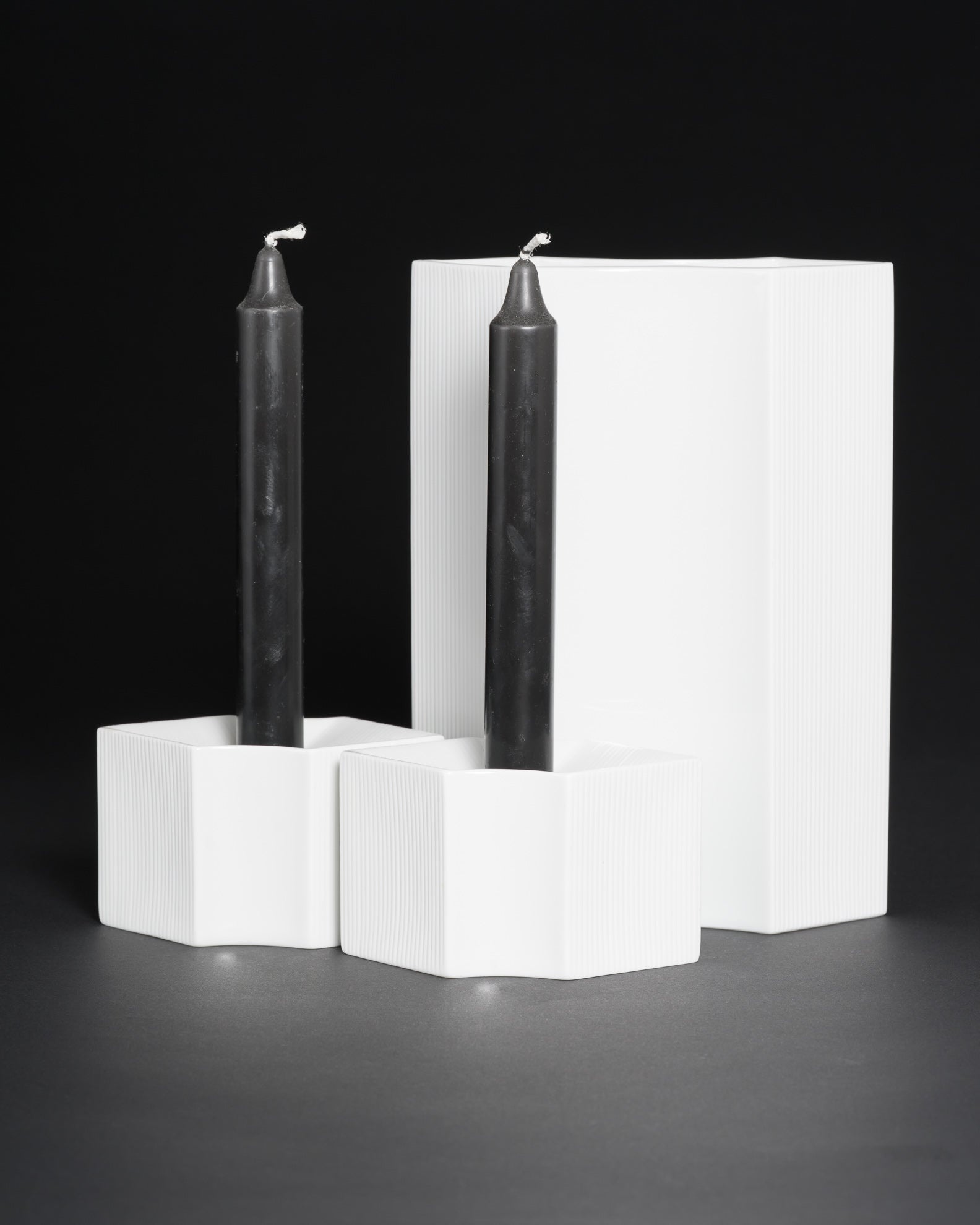 Vase & Candle Holder Pair – Sami Wirkkala for Rosenthal, 1982–1983